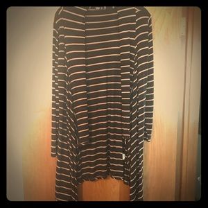 Yala black with tan stripe swing cardigan L/XL